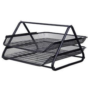 Iron Three Layer File Tray Office Supplies Multi-functional File Holder